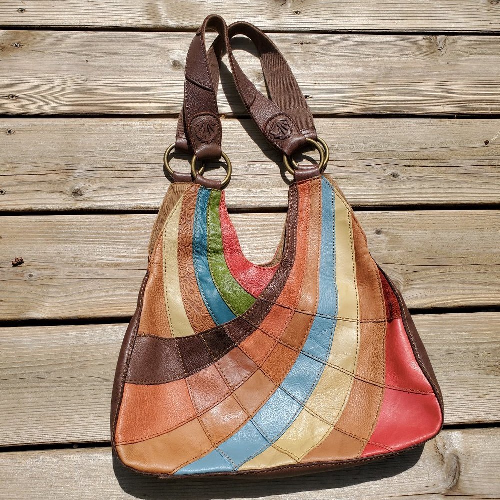 Lucky Brand Leather Patchwork 70s Vintage Inspired